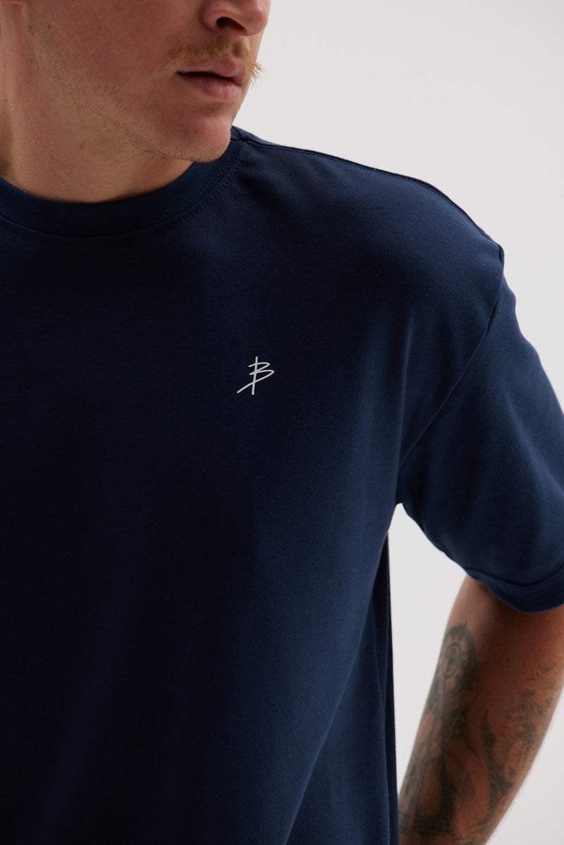 "MONOGRAM" NAVYBLUE T-SHIRT