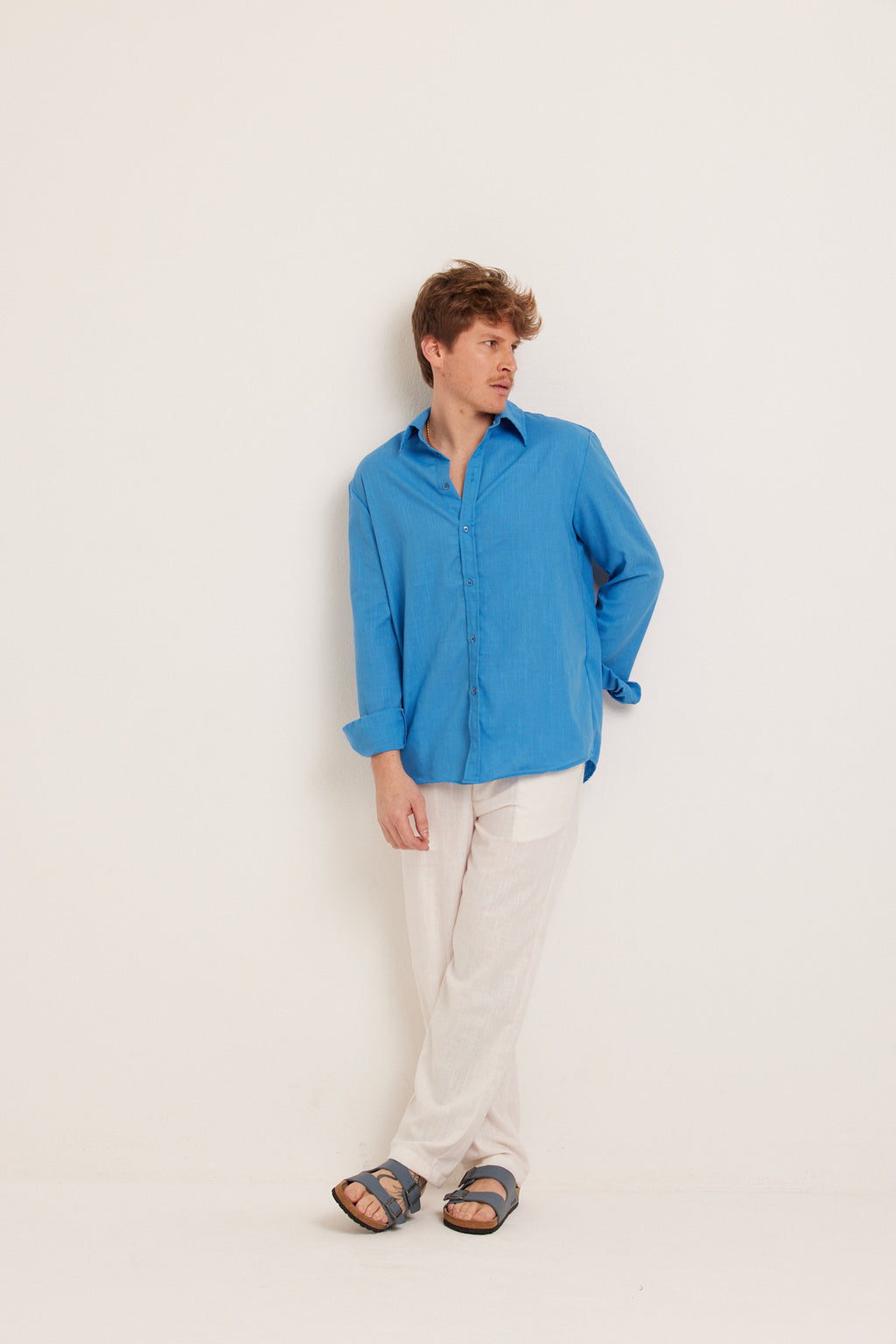 CAMISA LINHO SKY BLUE