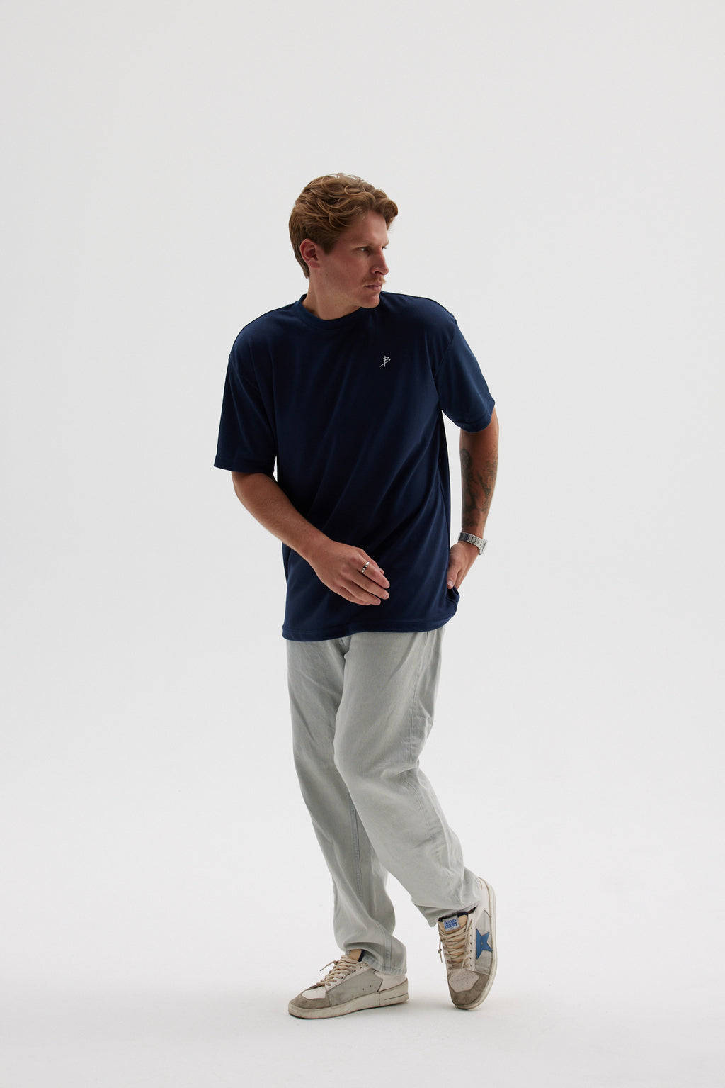 "MONOGRAM" NAVYBLUE T-SHIRT