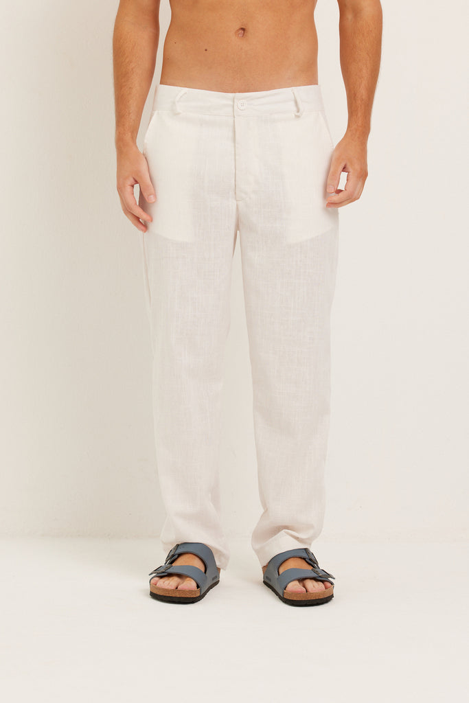 CALÇA LINHO OFF WHITE